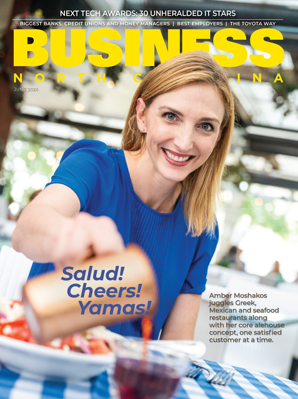 Amber-Moshakos-President-and-Owner-LM-Restaurants-On-The-Cover-Of-Business-North-Carolina-Magazine