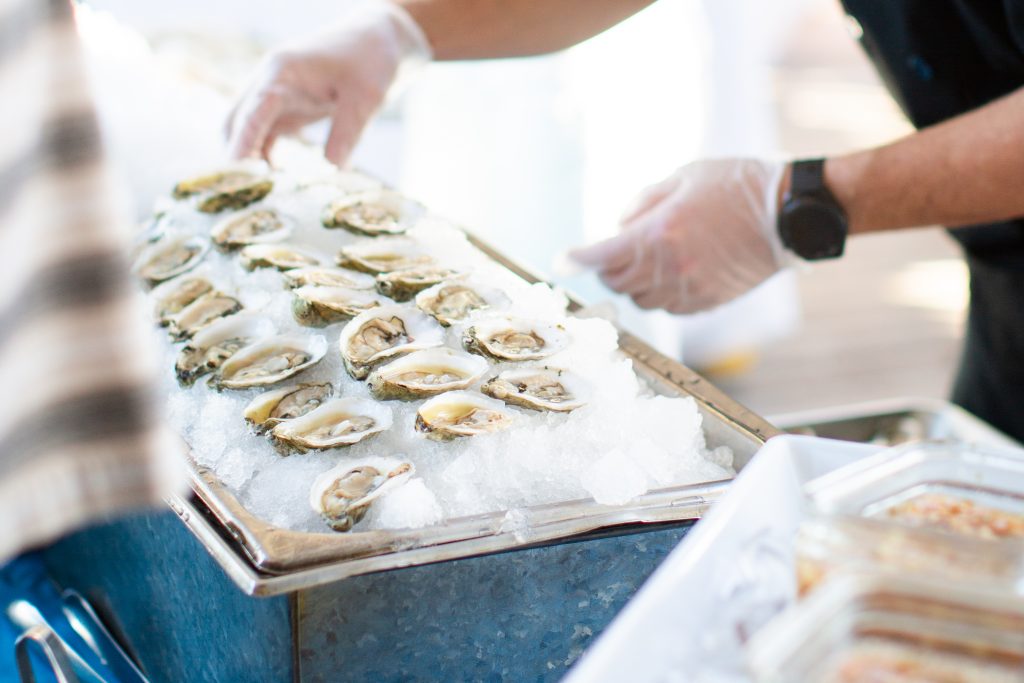 Oceanic Wrightsville Beach NC Annual Oyster Roast 2024 - Oysters close-up